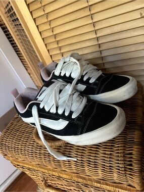Vans Black, White and Pink Knu School Shoes